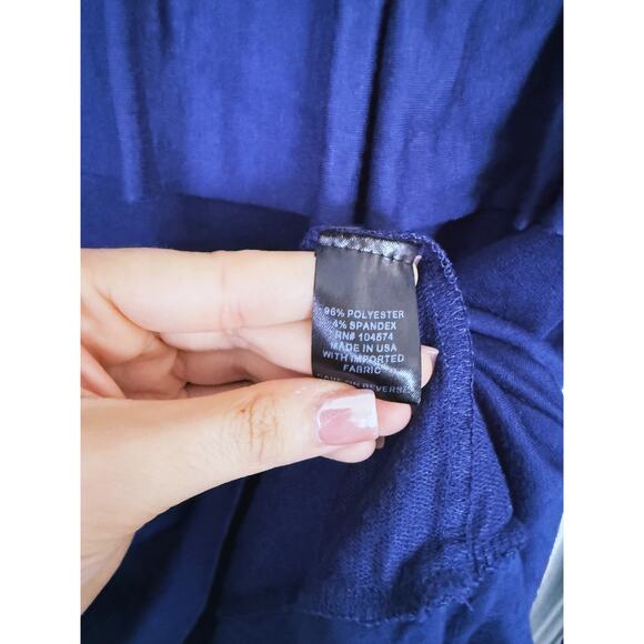 Slate & Willow Ruffle Blouse Long Sleeve Small Navy Blue Romantic Feminine Fall - Picture 7 of 7